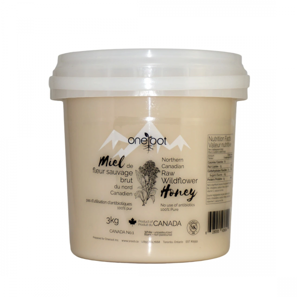 원루트 캐나다 유기농 야생화 생꿀 프리미엄 크림꿀 3kg 자연산 꿀 효능 꿀벌화분 Raw Honey, 1통