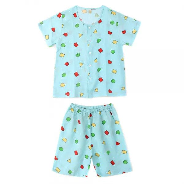 알콩키즈 남아동 짱구 인견 반팔 파자마 수면 잠옷 세트 라운드 