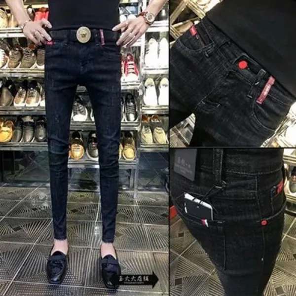 망홍20원 바지 남 날씬해 보이는 정신소통 발 디스트로이드 9부 청바지 멋있는 사회인 거지바지, 오류 발생시 문의 ( 월드스마트몰 )