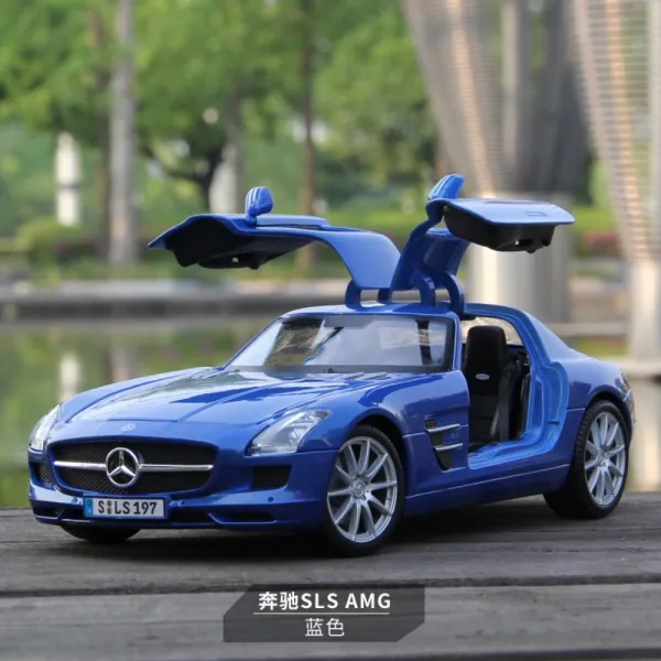 1대18 메르세데스 벤츠 AMG GT 합금 다이캐스트 자동차모형 피규어 선물 9종색상, Mercedes-Benz SLS 밝은 파란색