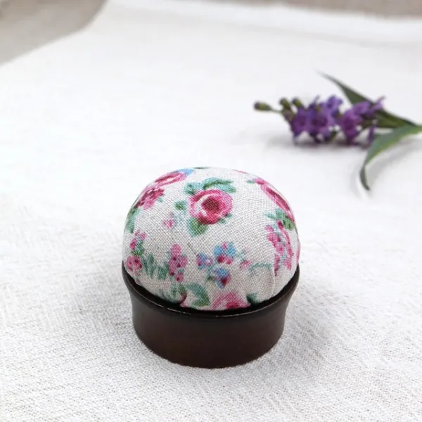 마미쏘잉 내츄럴플라워 우드핀쿠션 프랑스자수 퀼트용 핀꽂이 바늘꽂이 자석핀방석