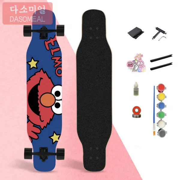 [해외 직송]다소미얼 롱보드 장판 여학생 초보자 성인 4인승 킥보드 학생 거리 닦기 XZ33 A34, 09