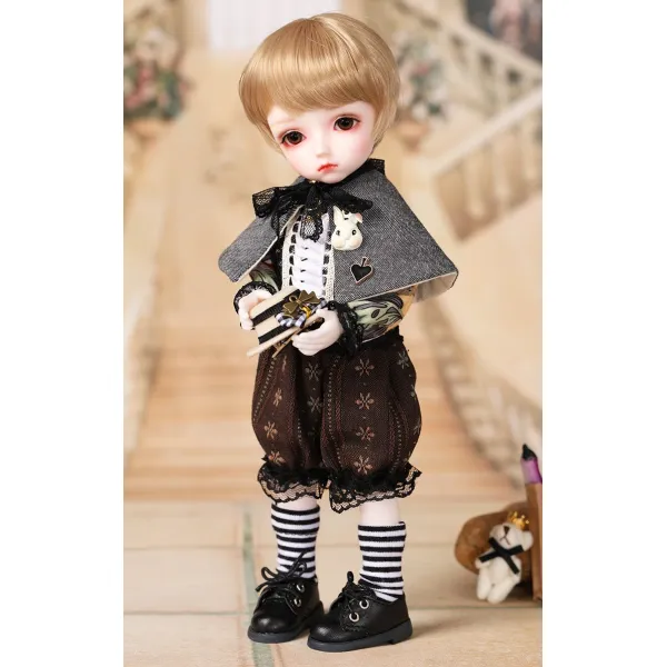 BJD 정판 6부어린애 POTATO풍 맹아 관절 가동함 신품, 그림 풀 히야키 계열 （tanskin )