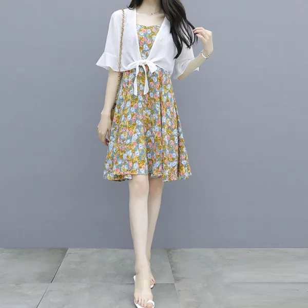 엔티랄라 여성 원피스 세트 투피스 옷 숄을 걸치다 원피스 슬립 자외선 차단제 스타일리시한