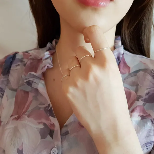 원하다 실버925 데일리 컷팅 레이어드 실버 은 반지