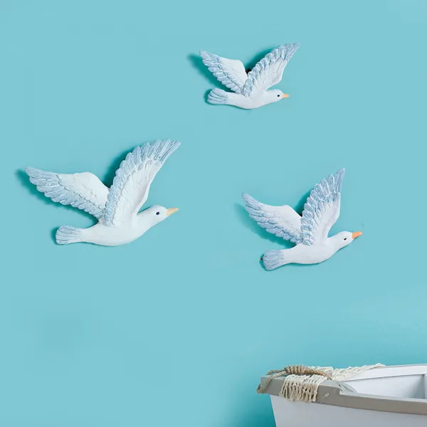 투마로우마켓 라이크 지중해 3 갈매기 나는 새가 있다 바닷새 레진 비둘기 해양 벽장식장식품 건 기함, 새로운 모델 갈매기 빅 중소 원