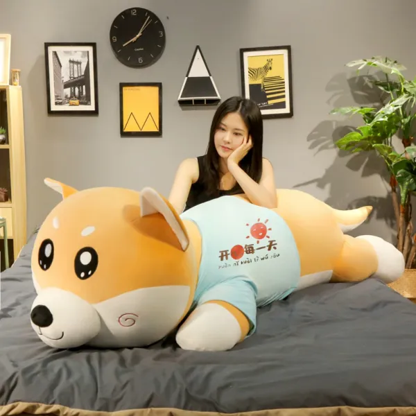 시바견인형 시바 모찌 인형 강아지 대형 인형 애착 큰 대왕 초대형 수면 다이소 미니소, 시견의 동그란 눈은 하루하루가 즐겁다., 전장 2미터cm