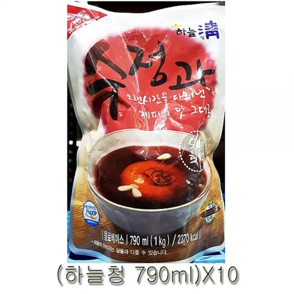 하늘청 수정과농축액 790ml 10개 감탄감탄 과일음료 누구나좋아하는 달콤시원 맛좋은 사계절상큼한 상큼함, v본상품선택V