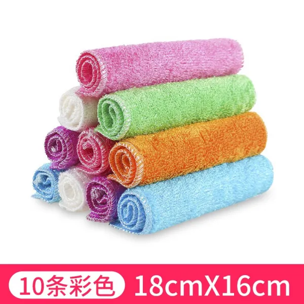 죽섬유 아니 기름 묻히고 설거지 천 집안일 청소 걸레 가정용 주방용품 갈게 오일 수세미 타올 물 빨아먹기 16x18cm컬러 10줄