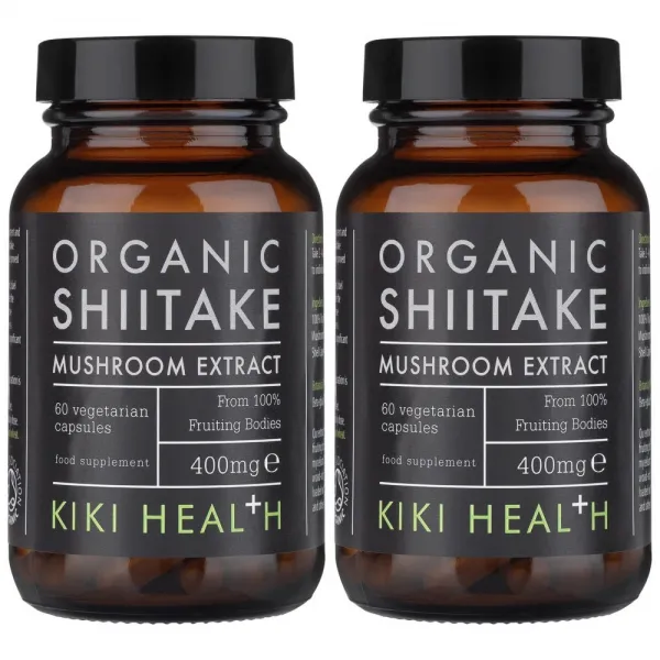 KIKI Health Organic Shiitake 키키헬스 유기농 표고버섯 시타케 추출 60캡슐 x 2팩, -