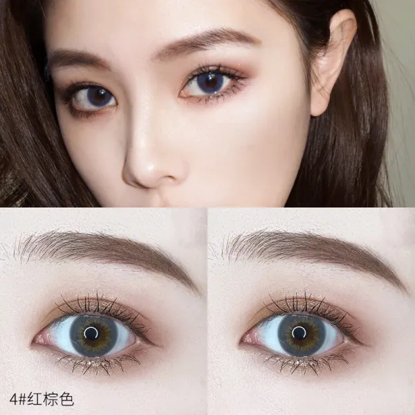 스포츠윙 아이브로우 15MM 세분 솜 스핀 더블 헤드 지구 내추럴 방수 땀 방지 쉽지 않다 탈색함 린넨 다갈색 초보자, 1, 04# 레드 갈색
