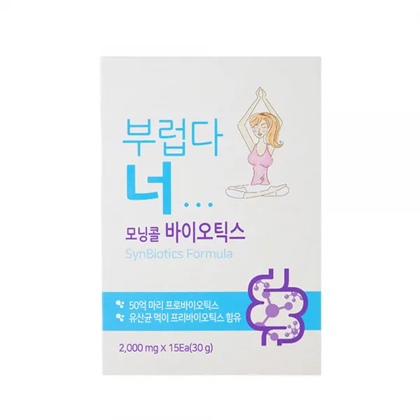 수내추럴 모닝콜바이오틱스 프리바이오틱스 프로바이오틱스 신바이오틱스 락토바실러스 모유 유산균, 15포, 2g