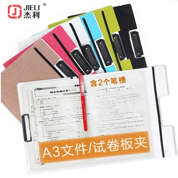 서류철 JIELI a4판문구 학생용 a5책상 받침판 투명한 나무 주문서 판집게 시험지 글쓰기가능 면적측정 집게 국다용도 데이터 걸이식 어음 사무용품 종이단단한, T02-하늘색