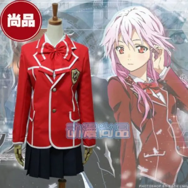  해외 유죄 크라운 Inori Yuzuriha 코스프레 일본 학교 제복