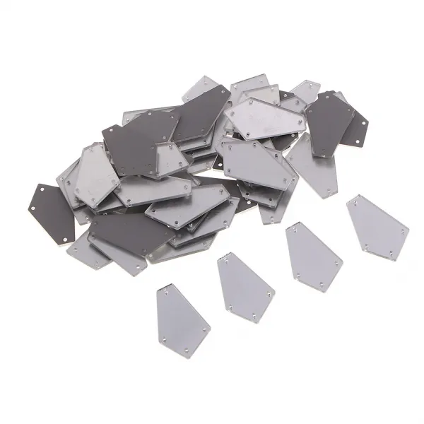 STK아크릴 거울에 50x 불규칙한 봉합선 Rhinestones 반짝이는 구멍이있는 구멍, 화이트