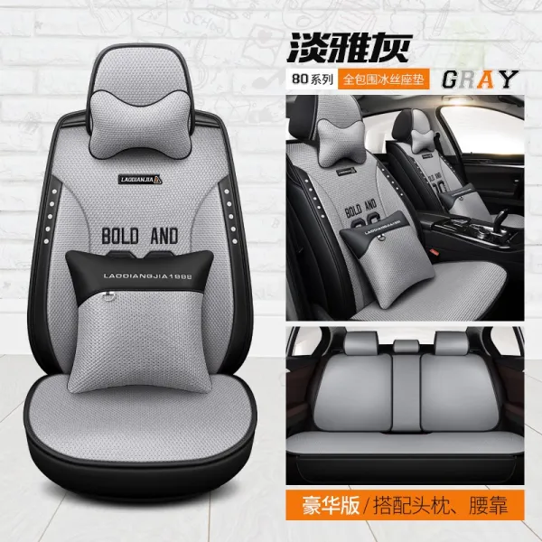 벤츠 뉴 c급 c260l c200 c180l 자동차 쿠션 사계절용 풀커버 시트, 80엷은 그레이 호화판