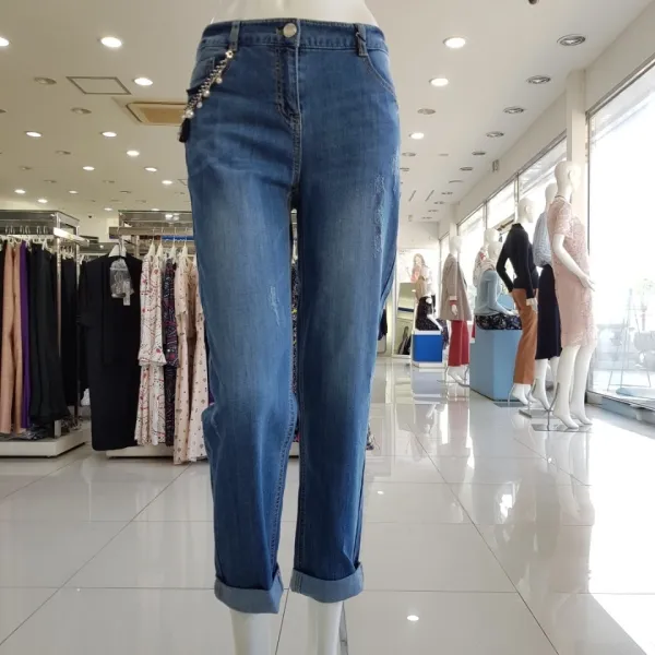 조이너스 앞주머니장식 포인트 베기핏 데님팬츠-JA8U4-WDP750-블루