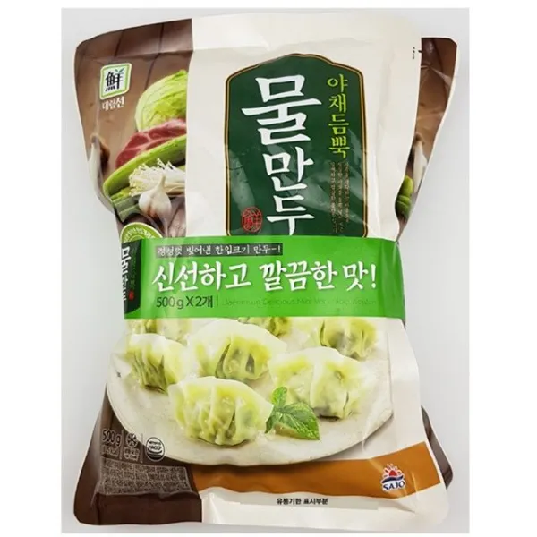 대림 야채듬뿍 물만두 기획 500g+500g 수제 납작 핫바 갈비 김말이 육즙 옹심이 고향, 1개