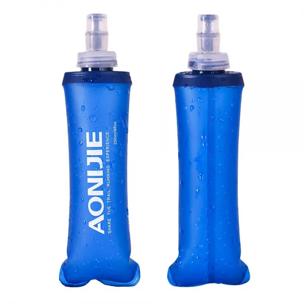 AONIJIE 소프트 부드러운 물 가방 스포츠 병 250ML 접이식 디딜 방아, 1개, 흑백의