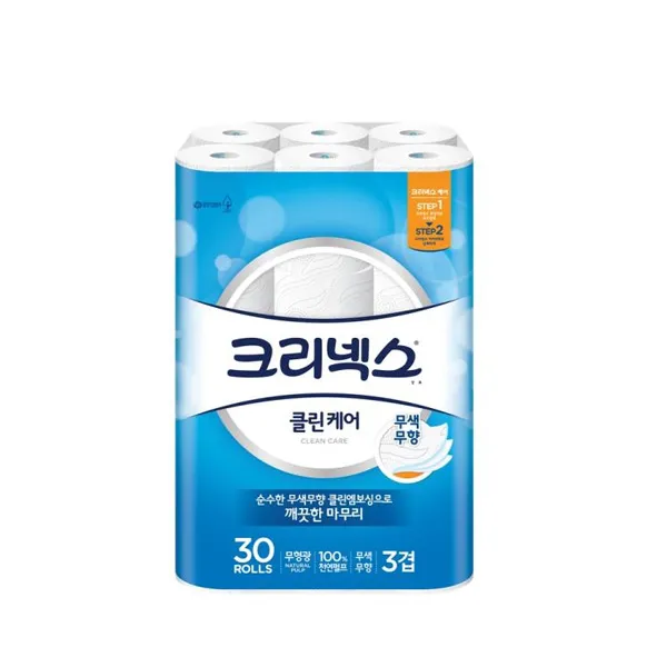 크리넥스 클린케어 3겹 30M, 30롤, 1개