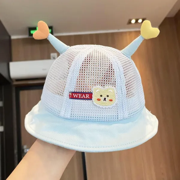 아기 모자 여름철 얇은 차양 모자 엽다 엄청나다 어부 모자 통기 자외선 차단 모자 그물눈 햇살 눅눅하다