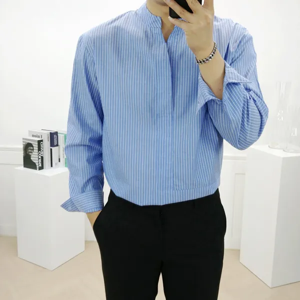 로니제이 남자 3type 와샤 버튼 V넥 오픈 셔츠