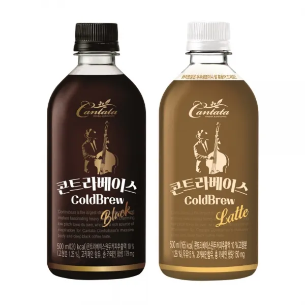 칸타타 콘트라베이스 콜드브루 블랙500ml 12개+ 라떼 500ml12개 총24개, 24개, 500ml