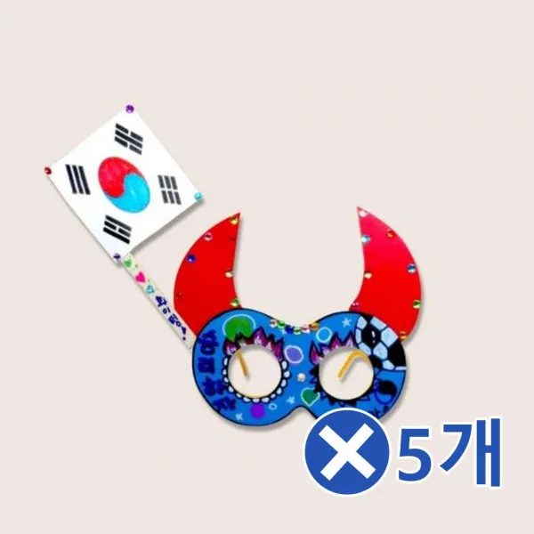 붉은악마 응원안경 만들기x5개 미술시간 유치원/미술시간/만들기수업/아동미술/만들기재료/만들기놀이/방, 단일상품