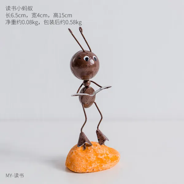 인테리어소품 북유럽스타일의 아이디어 귀여운 ins장식품 물품 흔들시계 어린이방 데스크 술장 테이블위 장식품, T13-독서 개미
