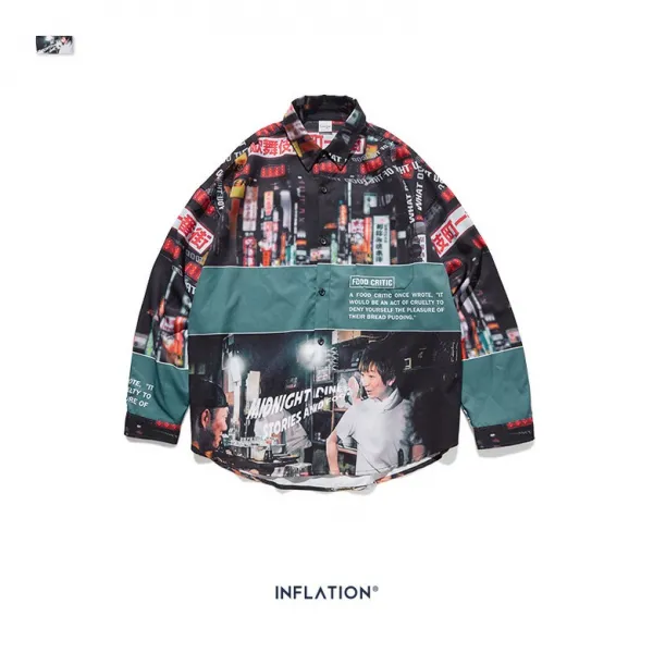 심쿵마켓 남성 F/W 디지털 프린트 캐주얼 셔츠