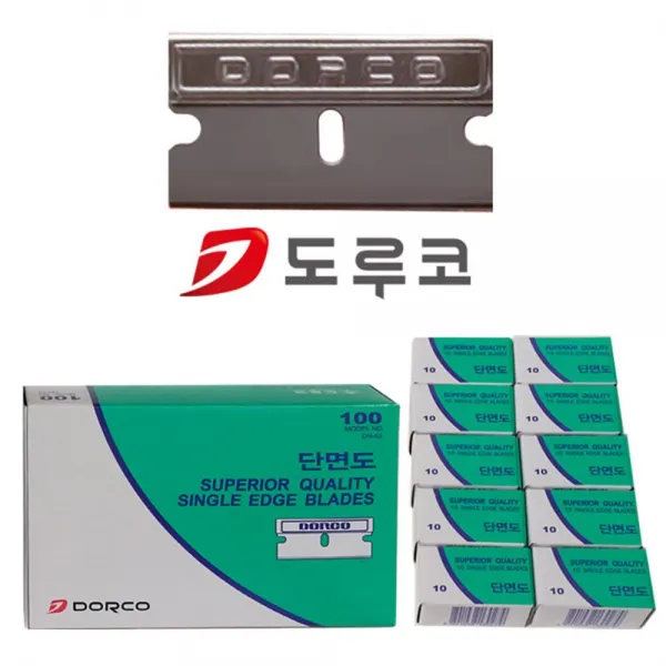 다이써 도루코 단면도 스틸강 면도날 100P 욕실용품 일회용 리필, 1개