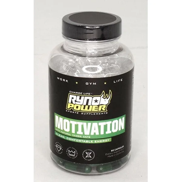 Ryno Power Motivation Capsules - 정신적, 육체적 성능을 위한 내츄럴 부스트 - 글루텐 프리 /, 1개