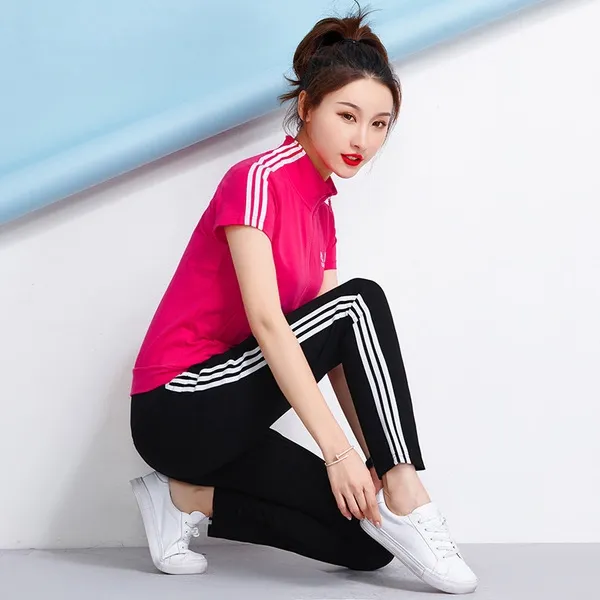 원픽 원픽해외 여성 여름 캐주얼 트레이닝 상하복세트, 핑크