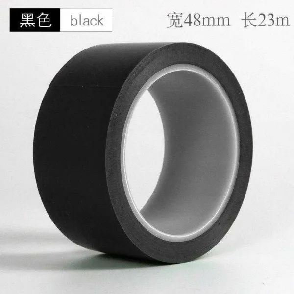 경고 Pvc 블랙 엘로우 횡단 보도 경계함 랜드마크 땅에 붙이다 판 바닥이 플래그 컬러 선을 긋다 블랙 와이드 48mm *롱 23m