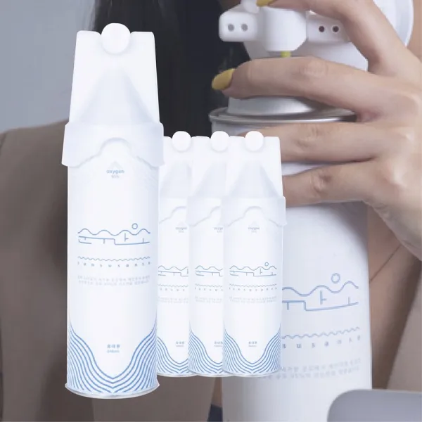 휴대용 산소 마스크 호흡기 캔 깨끗한 공기 정화 순수산소 의약외품 인증 4개, 2개