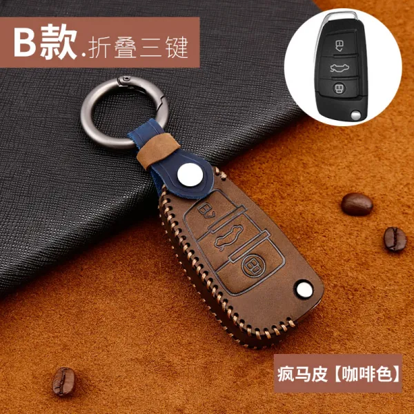 차키지갑 타입 아우디 키홀더 A6A6LA8L 껍데기 18 A7A8 리얼가죽 단추 169673668, B타입 접이식 3단 결합 미치다 말가