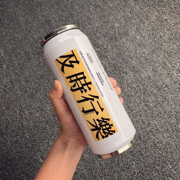 엘라 깡통 빨대 휴대 텀블러 물컵 개성 컵트렌드 남녀 학생 운동 독창적 콜라 차량용 컵, 제때에 행락함  엘로우 컵브러시 컵커