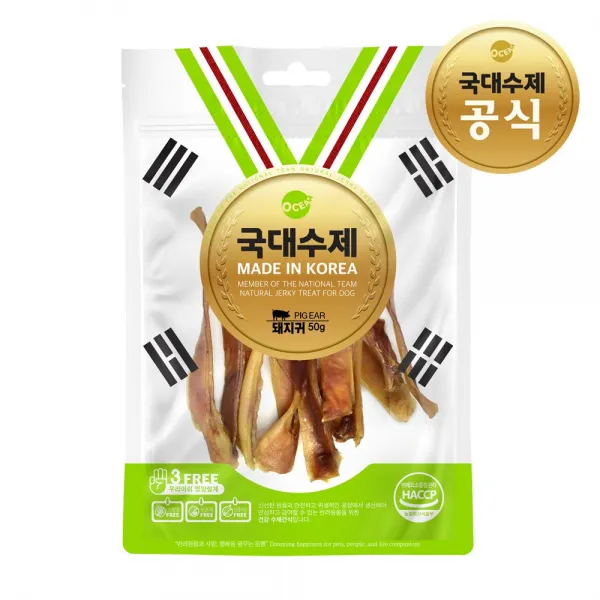 국가대표 강아지 수제간식 9종 3free Haccp 인증 1개 돼지귀50g
