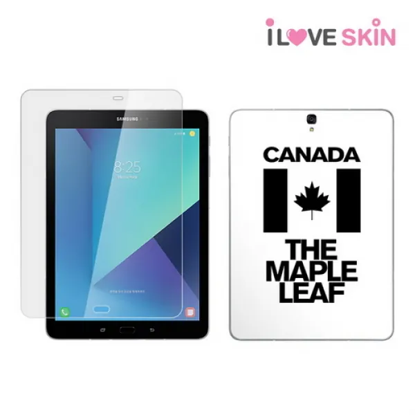  바보사랑 삼성 갤럭시탭s3 9.7 블랙캐나다 스타일가드 고광택강화필름+디자인 후면 보호필름 1개