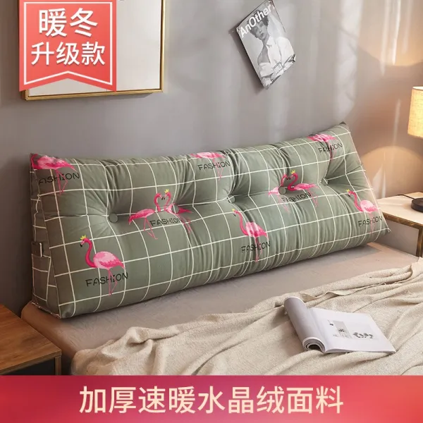 침대쿠션 침대헤드 소프트백 등받이쿠션 빅쿠션 더블침대 삼각 허리보호 플란넬 셀럽 쿠션 매트 C06 격상 레드새