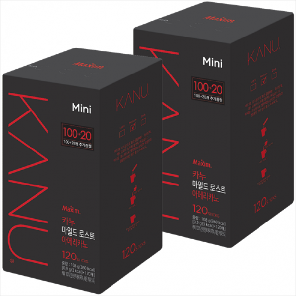 맥심 카누미니마일드(100T+20T)x2개 원두커피믹스, 1개