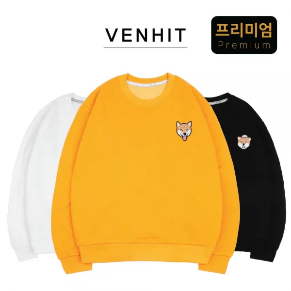 벤힛 시바 자수 특양면 세미 오버핏 맨투맨 M~4xl 빅사이즈