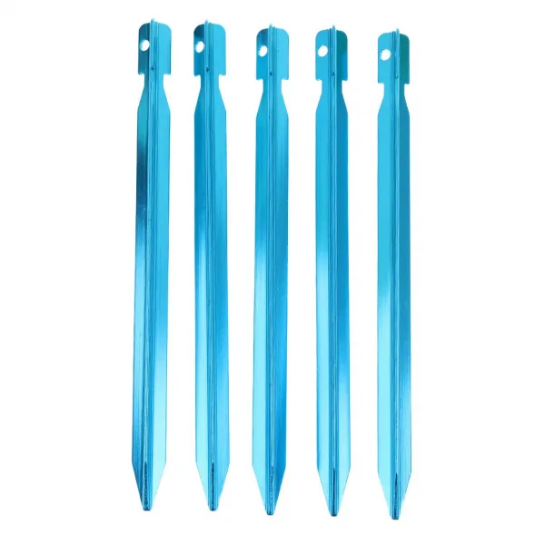 ZLD 5 조각 옥외 야영 낚시 차일 18cm 알루미늄 텐트 지팡이는 파랗다, 푸른