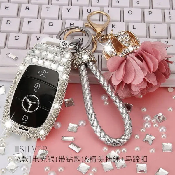 벤츠 c급 키 세트 c200l 락글라 케이스 b급 여자 clc260glk 큐빅글레차 키세트, A타입 전깃불 실버 타입 배합 왕관