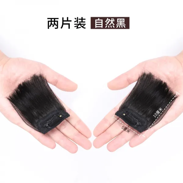 가발 패치 무흔 히든 퐁퐁 기일편 자연 머리망 핫 나염 두 귀밑머리 길이 땋아, 1, 미니 1카드 내추럴 블랙 10CM룩