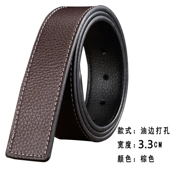 가죽벨트 자동벨트클립 없는 남자 리얼가죽 띠끈 었음 30 타공 소가죽 바늘버클 싱글 35CM