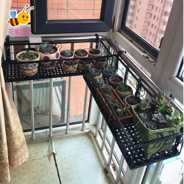 흠기 유럽식 발코니 난간 철제 화가 가드레일 걸개식 화가 발코니 화가 벽걸이 철예 화가 다육녹아 화가 증폭 표준 80*25*12cm, 상세페이지 참조