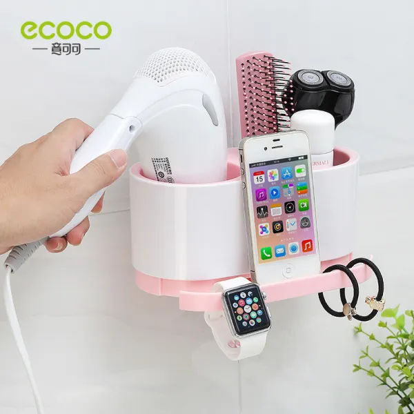 에코 코 (ecoco) 피 격 구멍 흡 벽 식 헤 어 드라이어 대 흡 판 욕실 전기 드라이어 바람기 화장실 선반 수납 장 기능 다기 능 헤 어 드라이어 선반 - 연뿌리 전분
