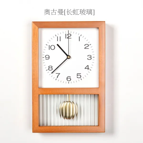 복고 레트로 빈티지 괘종 시계 인테리어 액자 벽 개업 추 원목 심플 A + 오구만 원목테 35x23x7