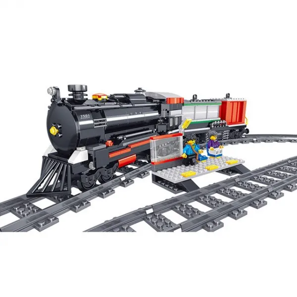 도시 전기 기차 빌딩 블록 Technic 고속 증기 기차 벽돌 배터리 모터 전원 어린이 장난감 선물, 01 536pcs no motor